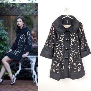 Ryu for ModCloth Laser Cut Motif Coat Size Large